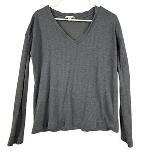 James Perse Sweater‎ Womens Small V Neck Pullover Lightweight Long Sleeve Top